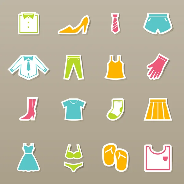 Conjunto de iconos de ropa vector — Vector de stock