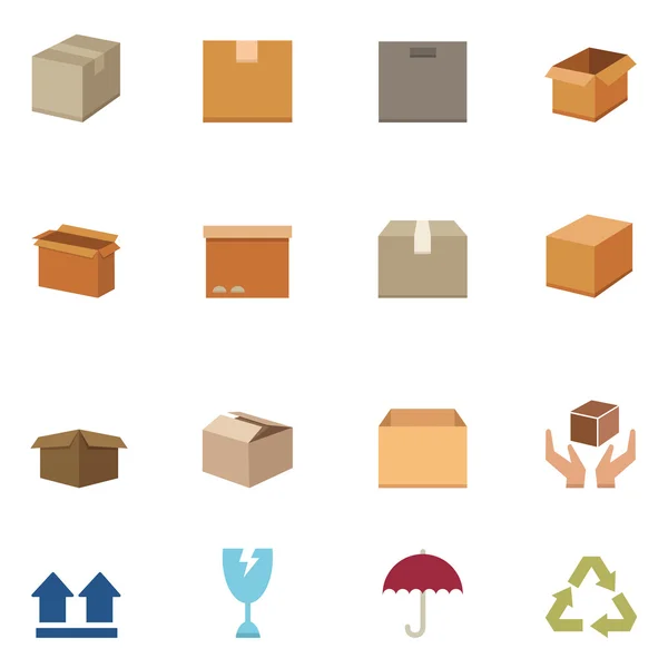 Cajas de embalaje iconos vector eps10 — Archivo Imágenes Vectoriales