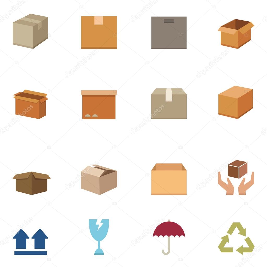 Packaging boxes icons vector eps10