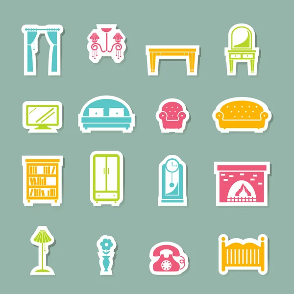 Furniture Icons set — Stock Vector