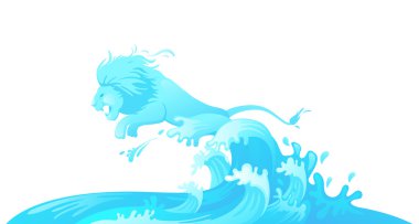 Aslan su vektör dışarı atlama