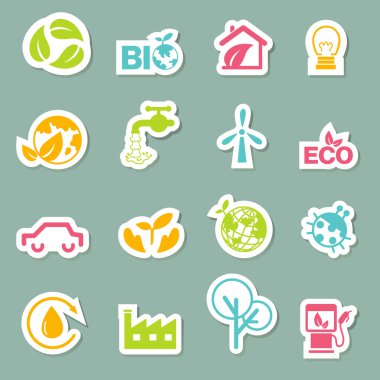 Eko simgeler vektör ayarla