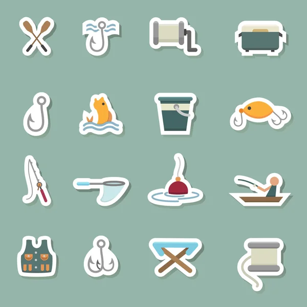 Fishing Equipment color icons — Stock Vector