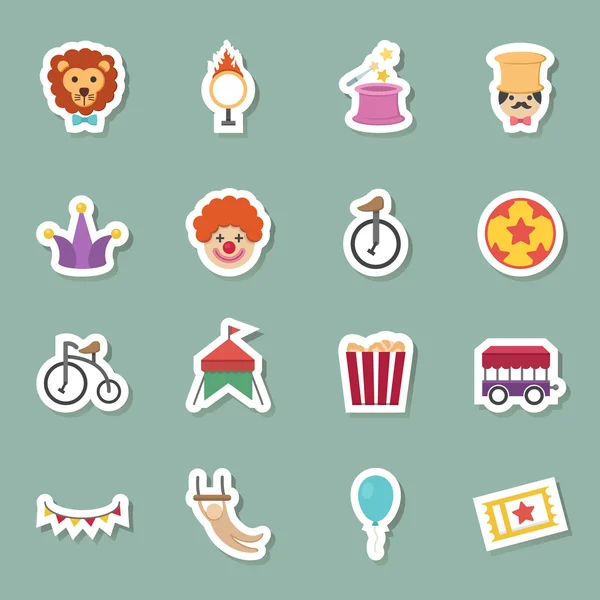 Iconos de color de circo — Vector de stock