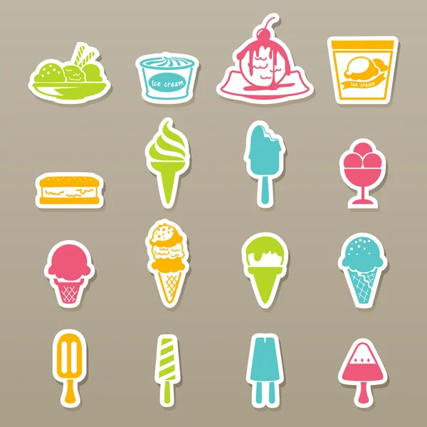 Set icone gelato — Vettoriale Stock