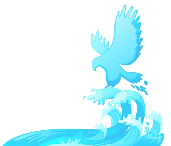 Jumping eagle out of water vector — Stock Vector