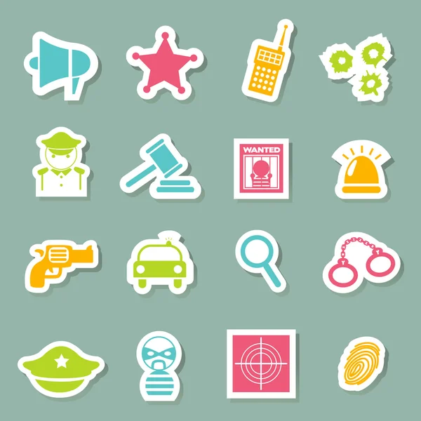 Police Icons — Stock Vector