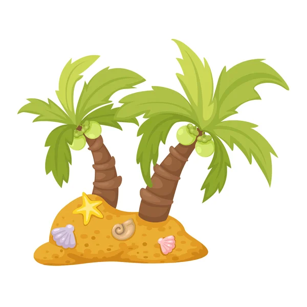 Dva kokosové stromy vektor — Stockový vektor