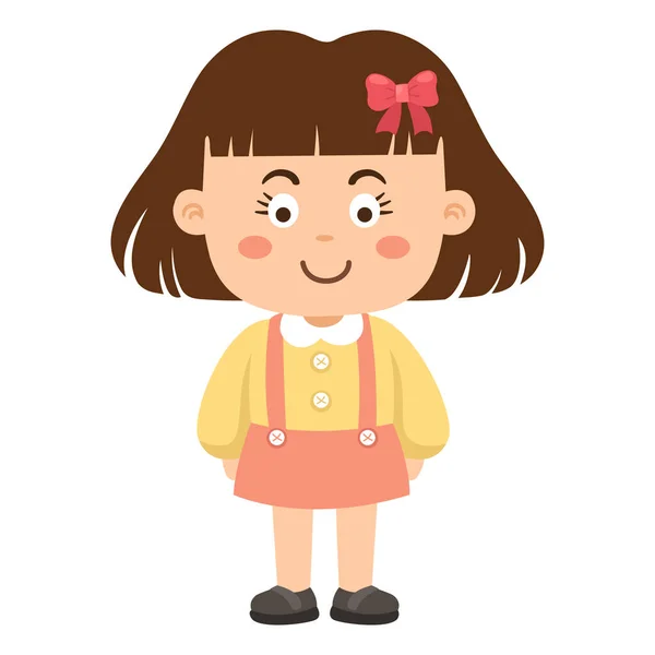 かわいい女の子のイラストベクトル — ストックベクタ