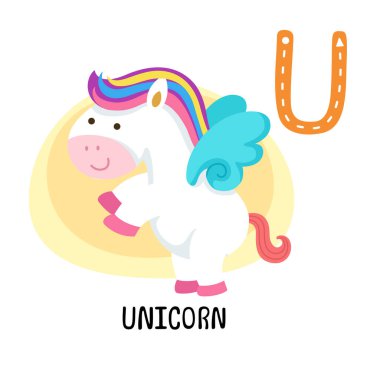 Görüntü Ayırıcı Hayvan Alfabesi U-Unicorn Harfi