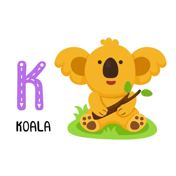 Illustration Isolated Animal Alphabet Letter Koala — Vector de stock