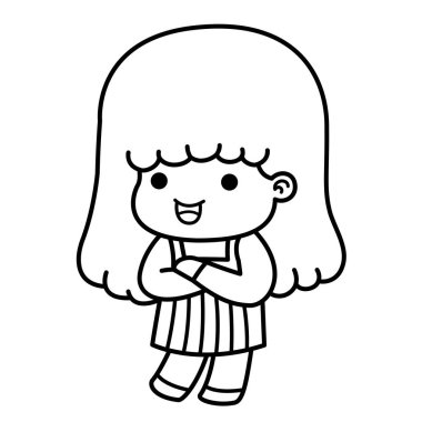 Sevimli küçük kız illüstrasyon vektörü