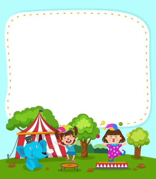 Lege Banner Sjabloon Met Circus Show Illustratie — Stockvector