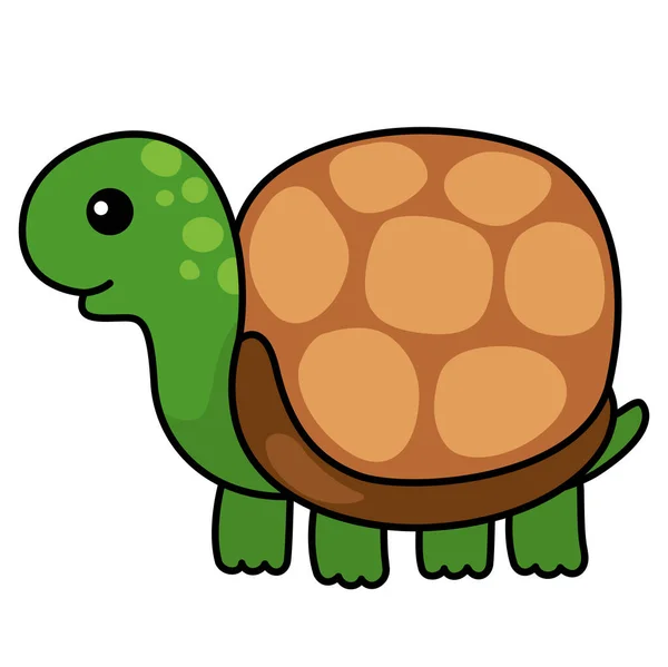 Illustratie Van Kleurrijke Stripfiguur Schildpad — Stockvector