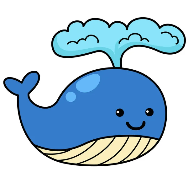 Ilustración Colorido Personaje Dibujos Animados Ballena — Vector de stock