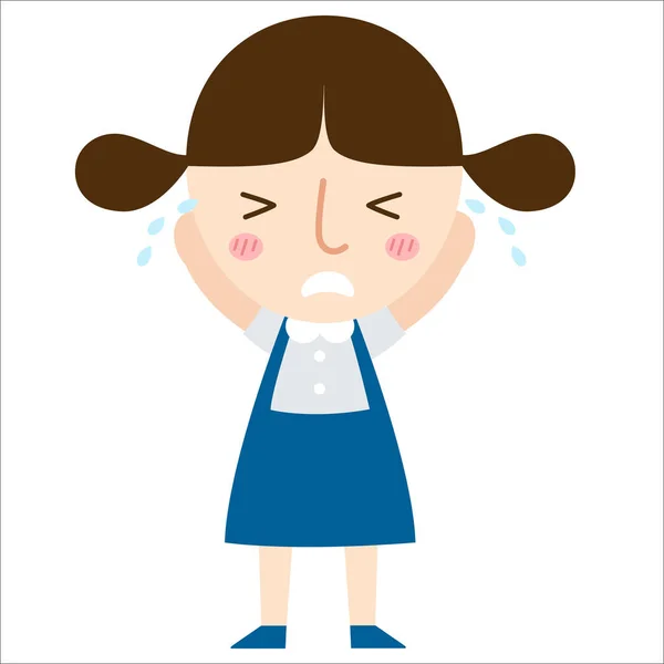 Słodkie Mała Dziewczynka Płacz — Wektor stockowy