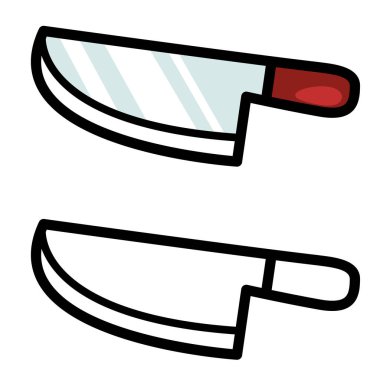 Rengarenk ve siyah beyaz bıçağın tasviri