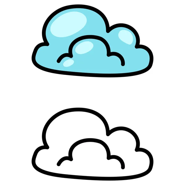 Ilustración Nubes Aisladas Colores Blancas Negras — Vector de stock