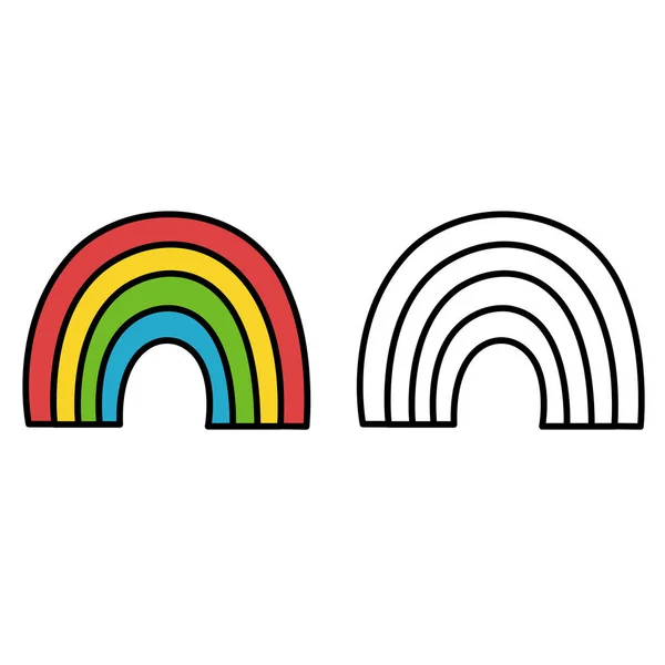 Ilustración Arco Iris Aislado Colores Blanco Negro — Archivo Imágenes Vectoriales