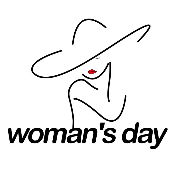 Happy Womans Day March Clip Art Illustration Logo — Stockfoto