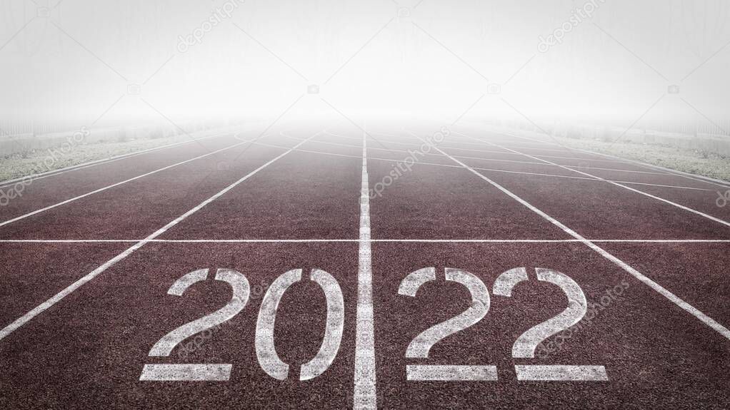 Happy New Year 2022 Running Sports Track New Year Calendar