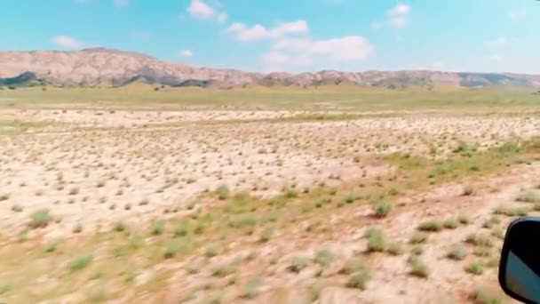 Zeitraffer Vorbeifahrende Landschaften Aus Dem Auto Während Der Fahrt Abenteuer — Stockvideo