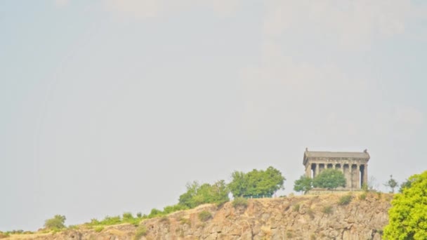 Statische Zeitraffer Garni Tempel Bergauf Römisch Griechisches Architekturerbe Armenien — Stockvideo