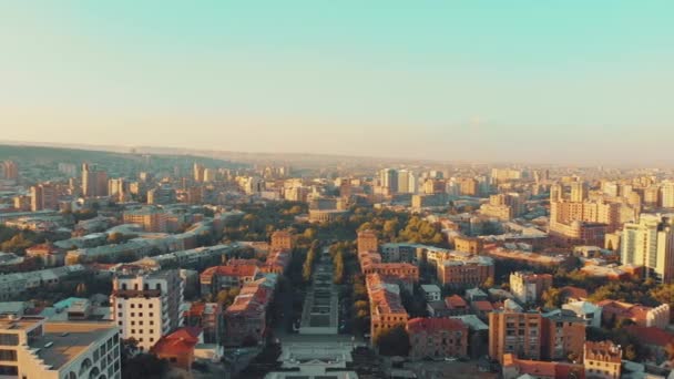 Scenisk Jerevan Stad Panorama Armenien Med Höstfärger Arararat Och Blå — Stockvideo