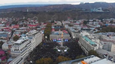 Tiflis, Gürcistan - 28 Ekim 2021: Demokrat parti 