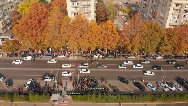 Tbilisi Geórgia Novembro 2021 Vista Aérea Tropa Polícia Prende Manifestante — Vídeo de Stock