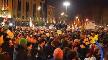 Tiflis, Gürcistan - 1 Mart 2022: Gürcistan Ukraynalıların el yapımı 