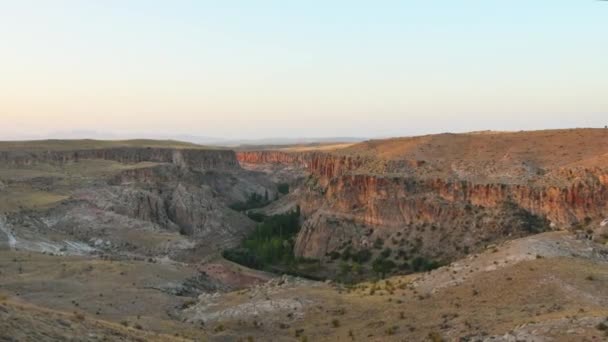 Ihlara Vadisi Aksaray Hindi Belisirma Tepesi Kapadokya Kireçtaşı Kabadayıları Çökelti — Stok video