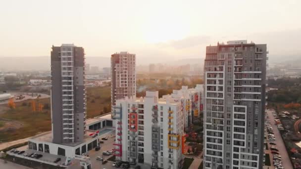 Tiflis Georgia Octubre 2021 Green Diamond Apartments Complex Buildings Panorama — Vídeos de Stock