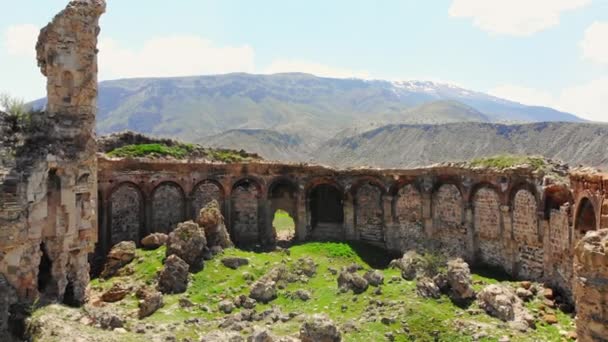 Aerial View Bana Cathedral Ruins Famous Georgian Landmark Turkey — Stok video