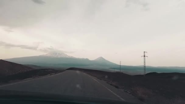 Point View Driving Asphalt Road Nature Outdoors Adventure Tour Ararat — Stockvideo