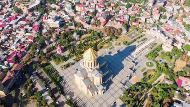 Vista Aerea Superiore Quartiere Avlabari Tbilisi Georgia Alto Vista Panoramica — Video Stock