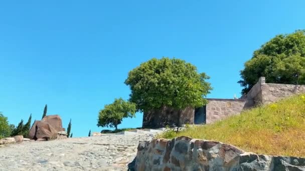 Panoramautsikt Över Shavnabada Kloster Byggnad Sommaren — Stockvideo