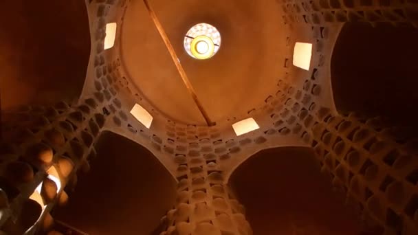 Kaszan Iran Maja 2022 Widok Panoramiczny Wnętrze Wieży Gołębia Architekturę — Wideo stockowe