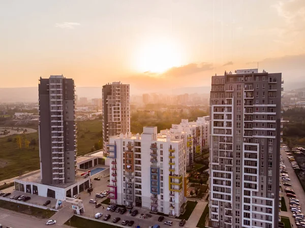 Тбилиси Грузия Октября 2021 Года Зелёные Алмазные Квартиры Комплекса Зданий — стоковое фото