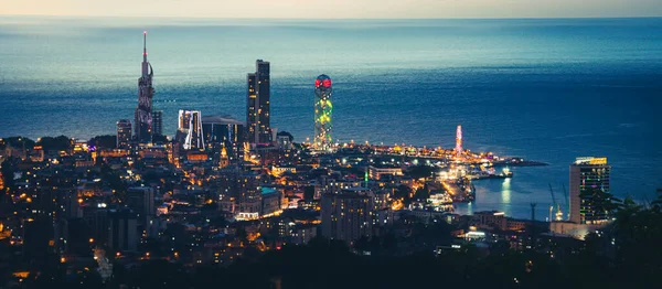 Vista Panorâmica Para Costa Batumi Atrações Turísticas Com Fundo Mar — Fotografia de Stock