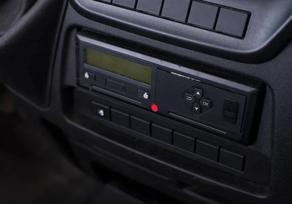 Digital tachograph in a van from an angle — Stock Photo, Image