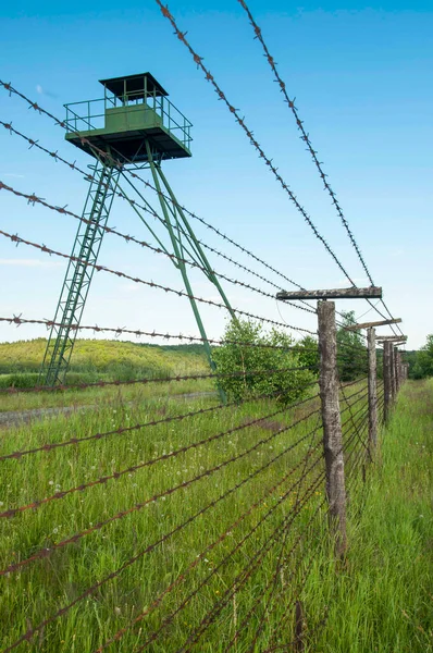 The Iron Curtain at Czech - Austrian borders, south Moravia. The Iron Curtain Trail. The EuroVelo 13