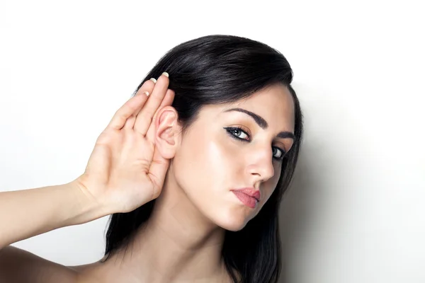 Listening girl — Stock Photo, Image