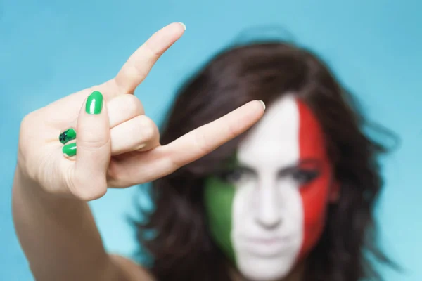 Italian supporter for FIFA 2014 gesture — Stock Photo, Image