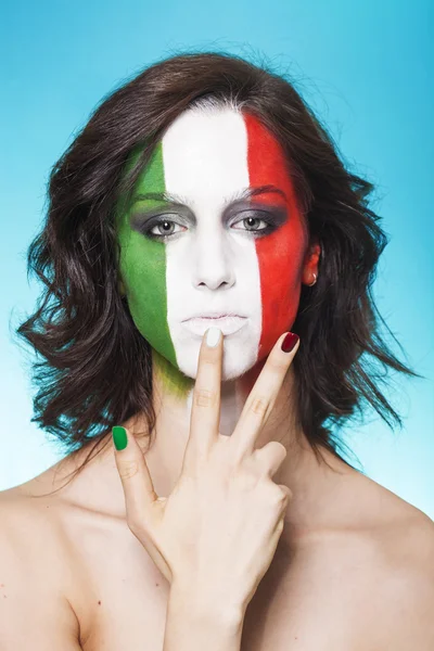 Italská příznivcem pro fifa 2014 rukou gesto — Stock fotografie