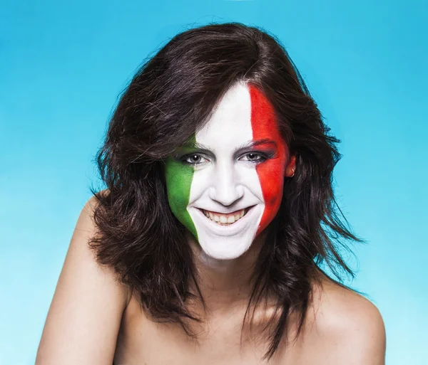 Tifoso italiano per FIFA 2014 sorridente — Foto Stock