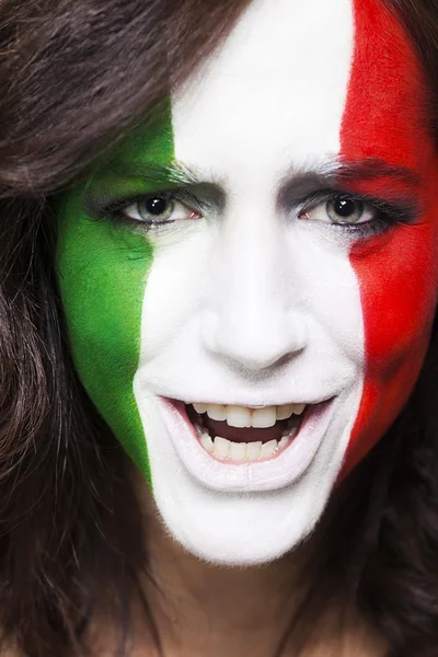 Happy italian supporter for FIFA 2014 closeup — Stock Photo, Image