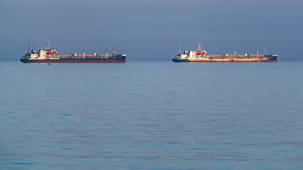 Oil tankers on the high seas