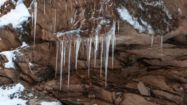 Icicles Cañón Montaña — Foto de Stock