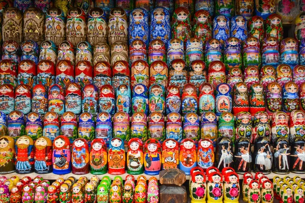 Tienda Recuerdos Muñecas Anidadas Moscú Rusia Imagen De Stock